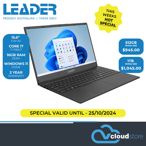 Leader Companion 5H1, 15.6" FHD, Core i7, 16GB RAM, 2 Year Warranty