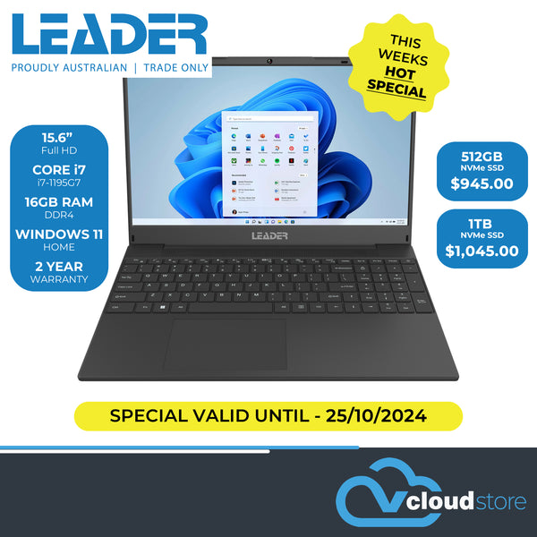 Leader Companion 5H1, 15.6" FHD, Core i7, 16GB RAM, 2 Year Warranty