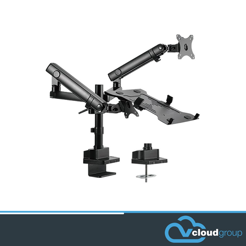 Brateck Aluminum Pole Mount Mechanical Spring Monitor with Laptop holder